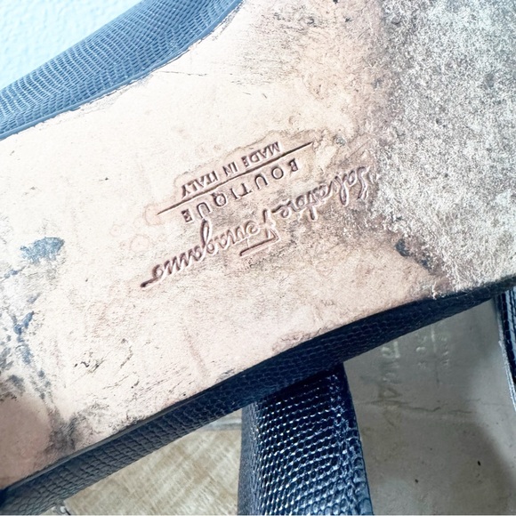 Salvador Ferragamo Black Loafers with Gold Accent - Picture 11 of 14